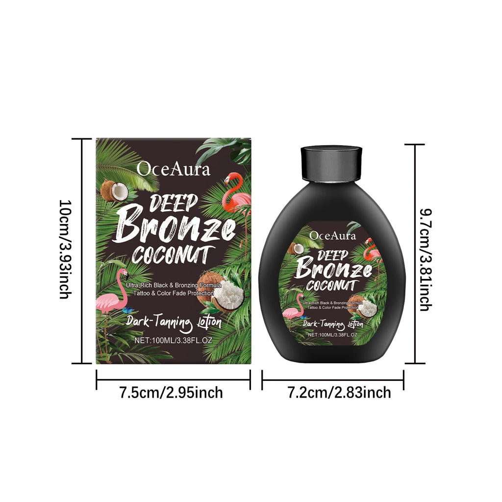 Coconut Oil Dark Tanning Lotion Moisturizing Accelerator for Deep Bronze Glow Tanning Cream for Tanning Bed & Outdoor Use Qme
