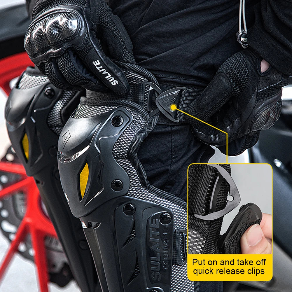 Racing Knee Pads Breathable Off-Road Knee Protector PP Motorbike Knee Guard Motorcycle Elbow Protector for MTB Riding Off-Road Qme