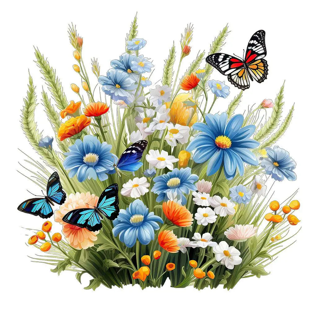Wall Stickers Butterfly Flower Removable Wall Decal Self Adhesive Toilet Bathroom Refrigerator Sticker Living Room Bedroom Decor Qme