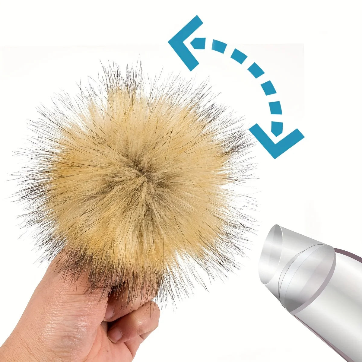 Artificial fur Pom Pom ball 10cm detachable soft elastic accessory for hats, scarves, keychains DIY crafts decoration winter hat Qme