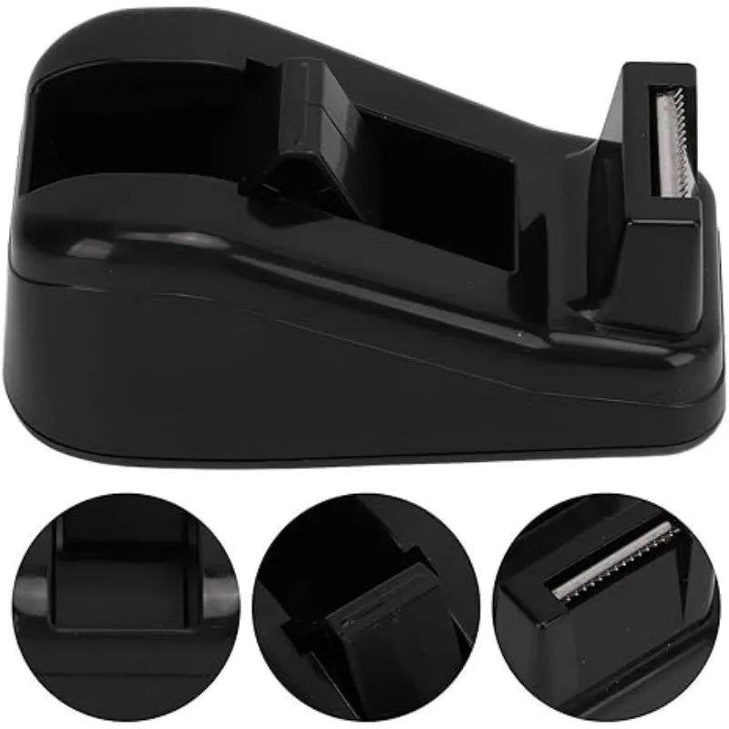 Portable Tape Dispenser Cutter Plastic Heavy Duty Handheld Tool Qme Black