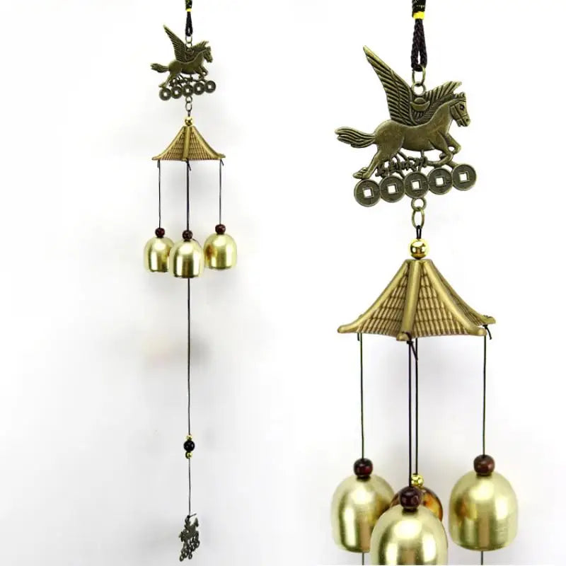 Home Decoration Craft Retro Horse Metal Wind Chimes Garden Yard Bells Qme