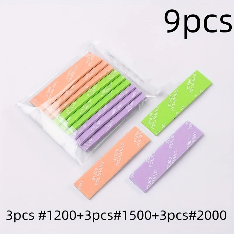 9Pcs For Assembling Model Build Tools Hobby DIY MS-E400~1200 Semi-rigid Sanding Sticks Plastic Model Polishing Rod Qme 9pcs 2