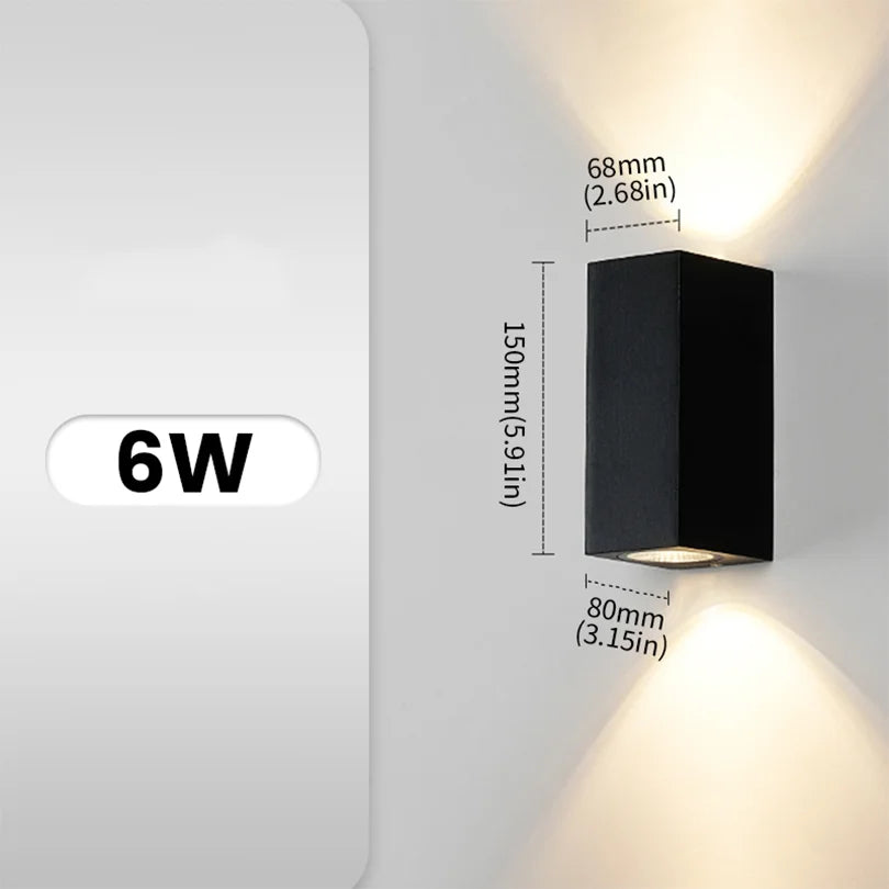 Aluminium Wall Lamp Waterproof Outdoor LED Wall Light IP65 Garden Lighting Lamp for Sconce Balcony Decoration AC110V 220V Qme Warm white D