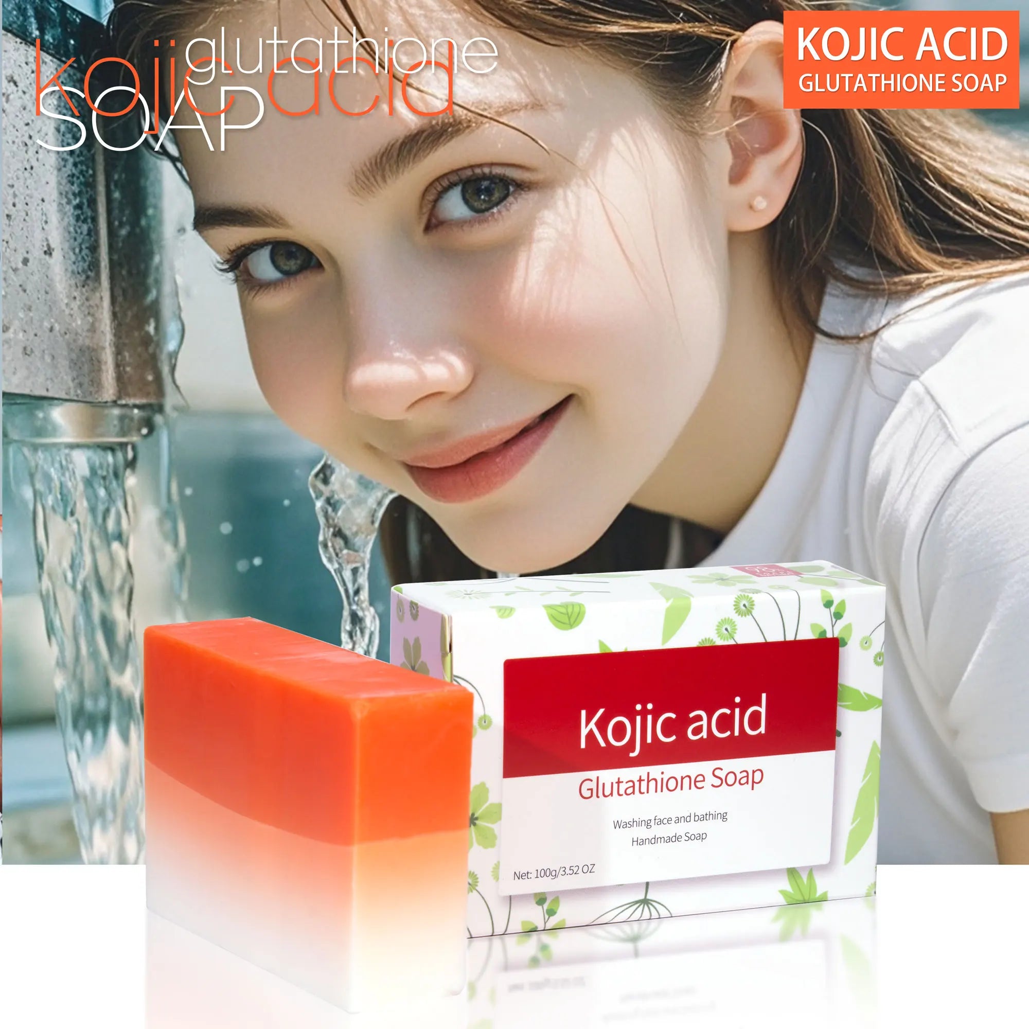 Kojic Acid Whitening Soap Glutathione Ingredient Deep Cleansing Qme