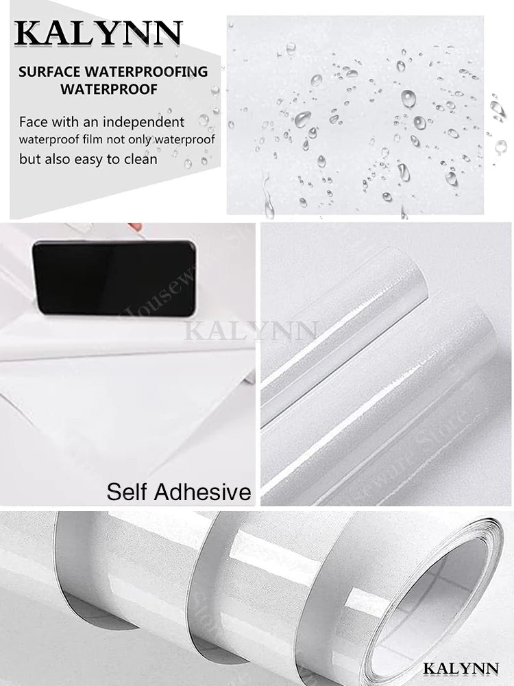 White Glossy Self Adhesive Wallpaper Vinyl Peel Stick Contact Paper Qme