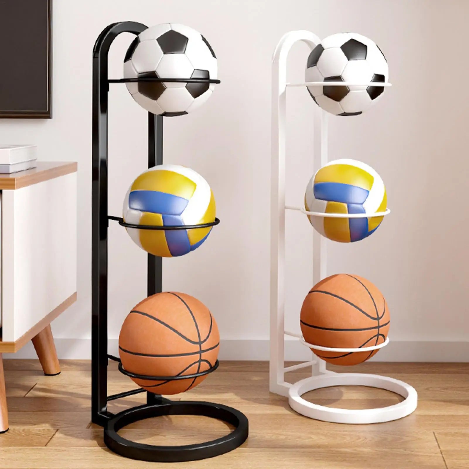 Basketball Rack Football Display Stand Multi-layer Ball Organizer Qme
