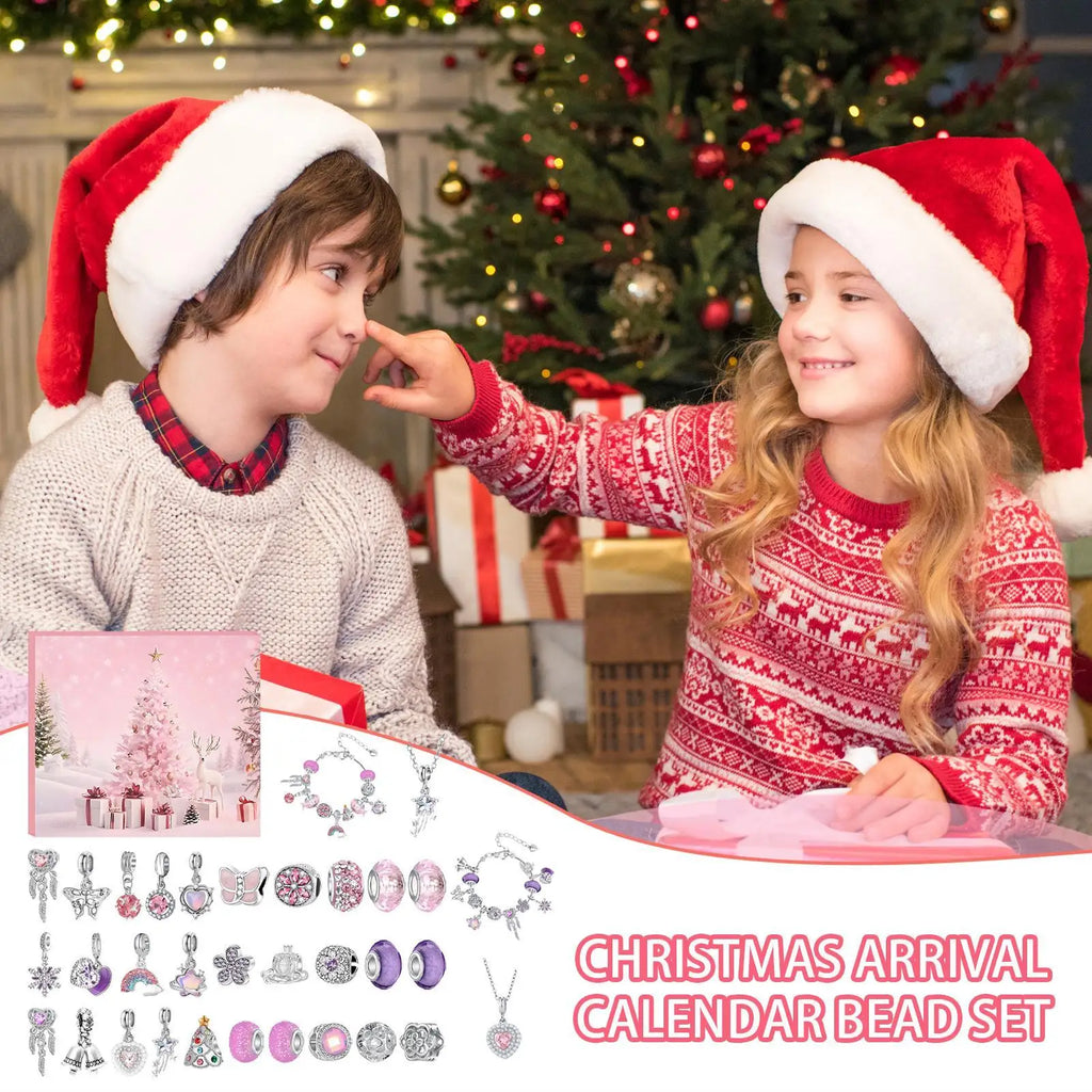 Christmas Countdown Calendar Bracelets Jewelry Making 29 Charm Beads Qme
