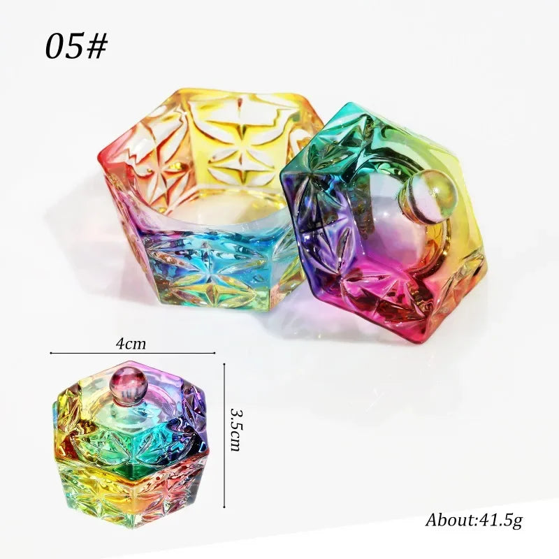 Acrylic Powder Liquid Crystal Glass Cup Aurora Colorful Nail Brush