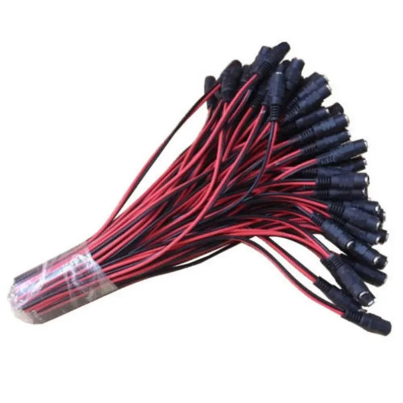 10PCS DC Power Connector 30cm Male Female Plug for LED Strip Wiring 5.5*2.1 Non-Waterproof Adapter Qme