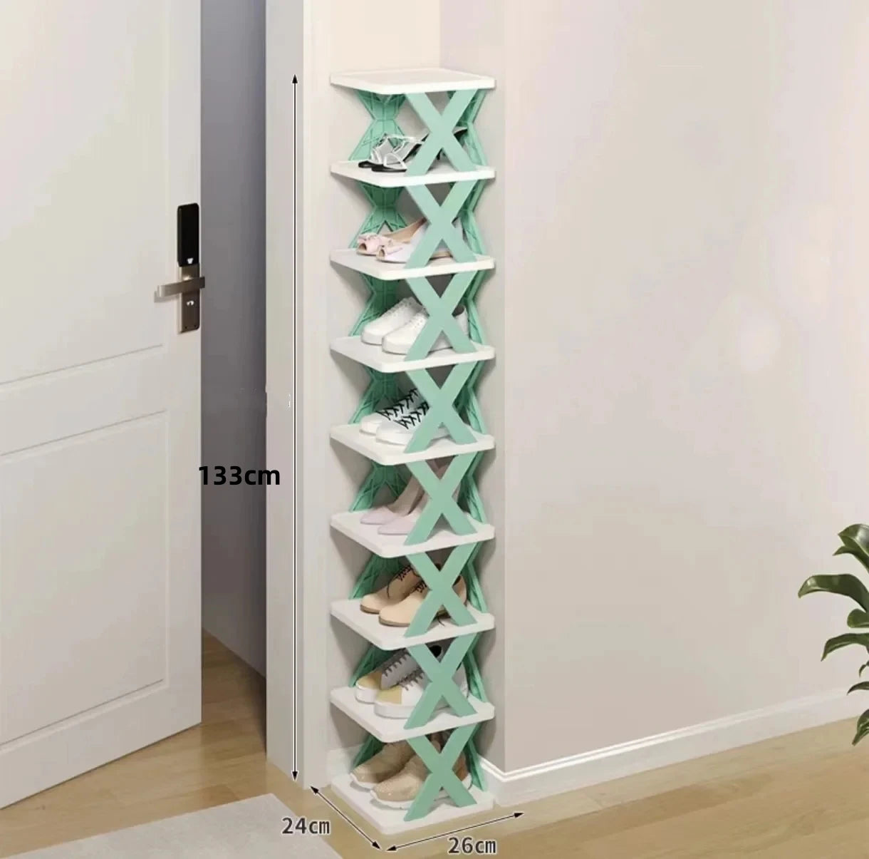 Multifunctional Shoe Cabinets Free Splicing Storage Rack Detachable Shoe Storage Saving Space Household Door Shoe Organizer Rack Qme 9th Blue color