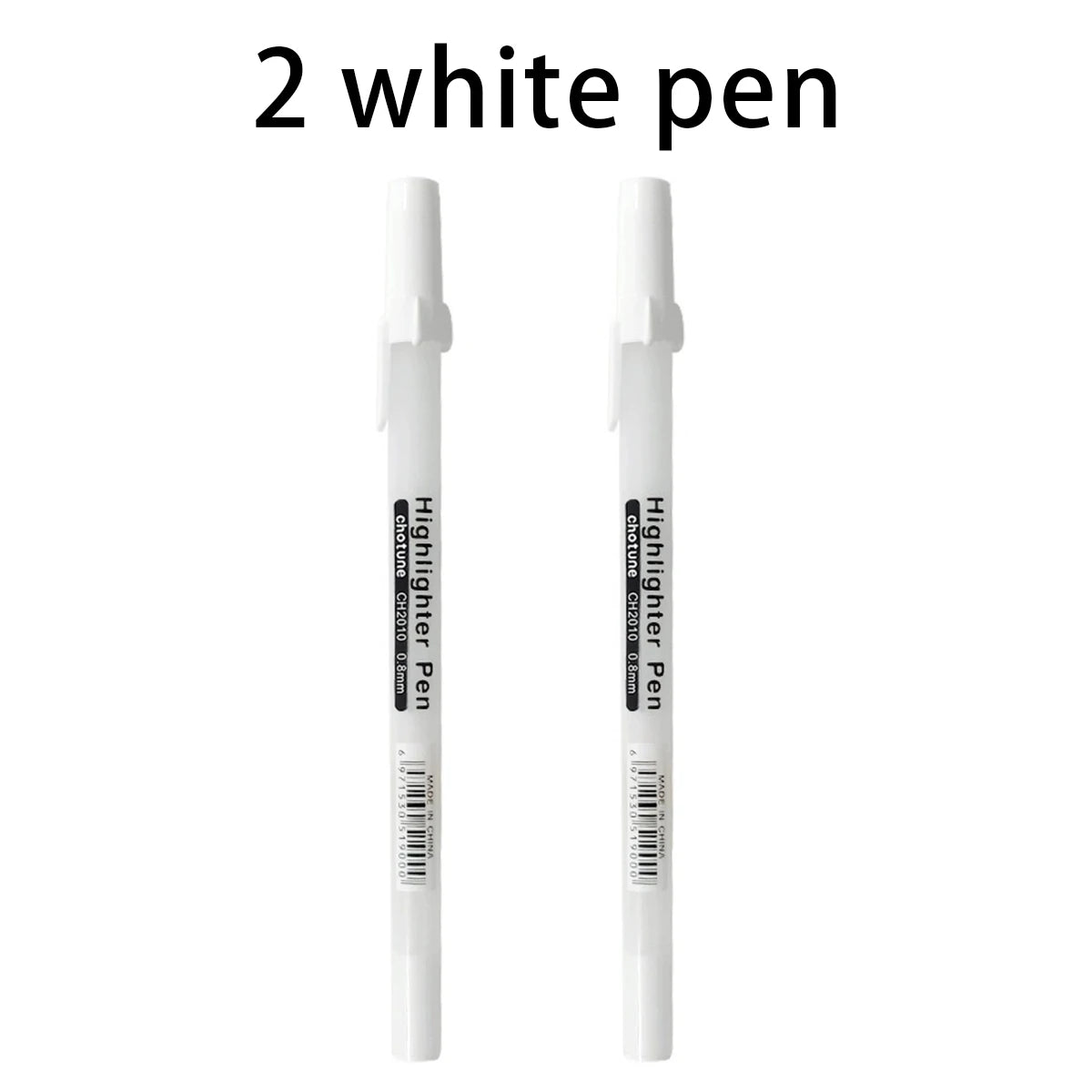 2-6pcs/set 0.8mm Highlight Pen Paint Marker Permanent Graffiti Metalic Marker Pens White Pen Writting Drawing Art Supplies Qme 2 white pen