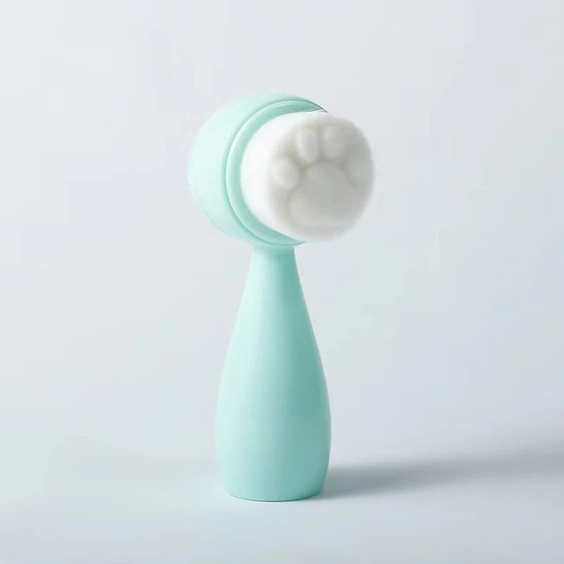 Silica Gel Facial Brush Double-sided Cleansing Exfoliating Tool Pores Qme Green