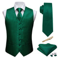 Men's Purple Green Vest & Tie Hanky Cufflinks Set – Formal Paisley Plaids Waistcoat for Weddings Events Party Gift Qme MJTZ2004 XXXL