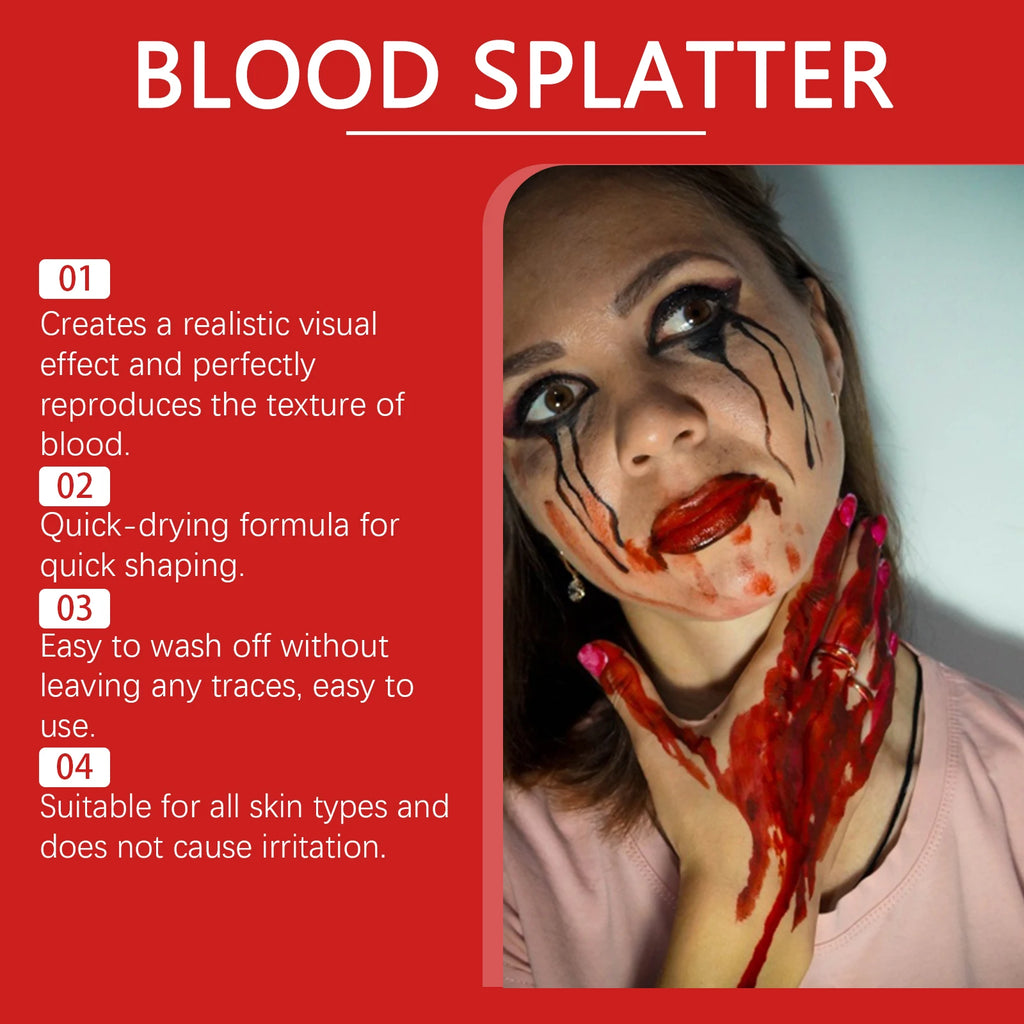 60ML 2026 Halloween Plasma Spray Blood Makeup Props Atmosphere Simulation Props Masquerade Props Make Up Festival Fake Blood Qme