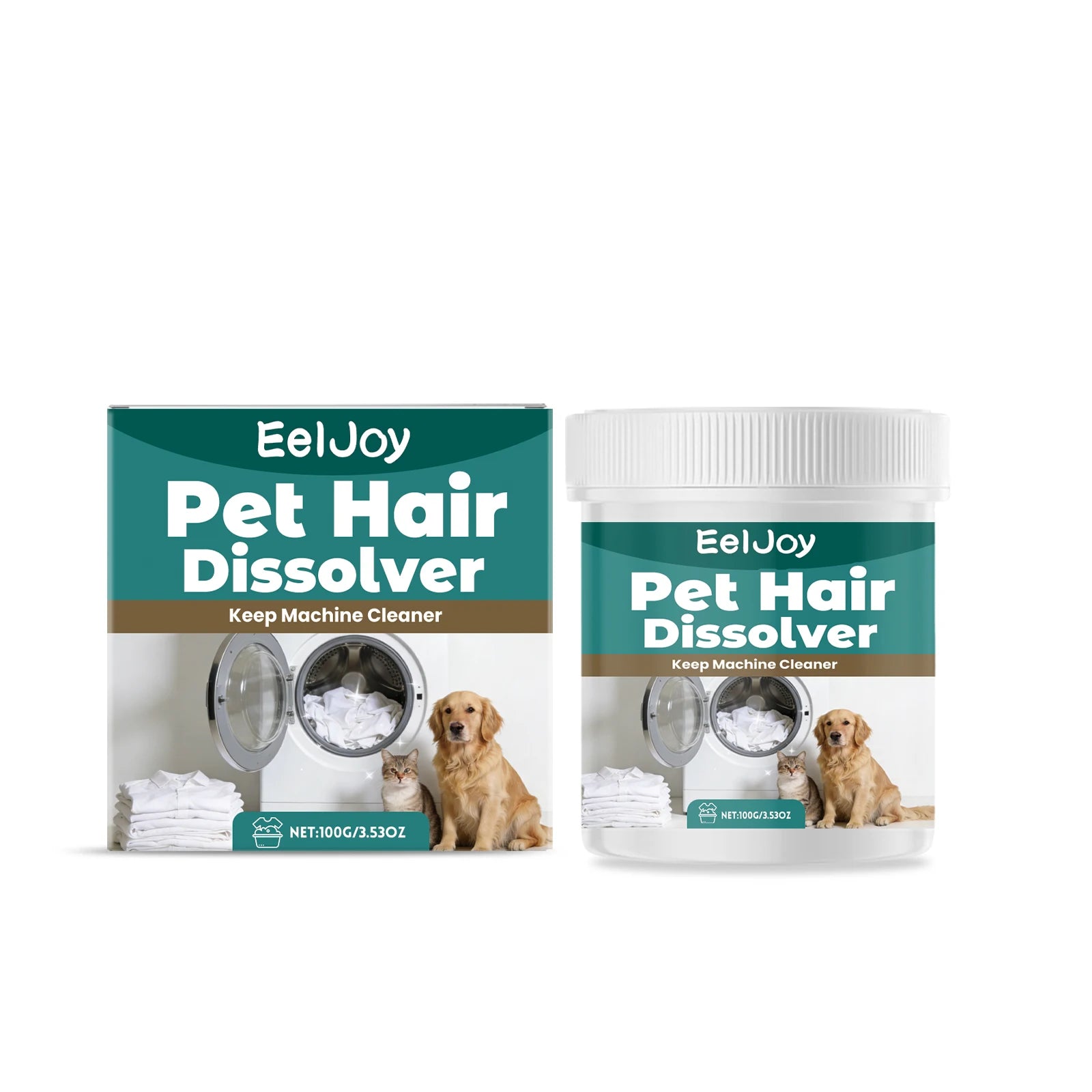 Pet Hair Dissolving Agent Decompose Pet Hair Clean Clothing Reduce Hair Residue Safe for Fabrics Household Clothing Care Cleaner Qme 100g Boxed