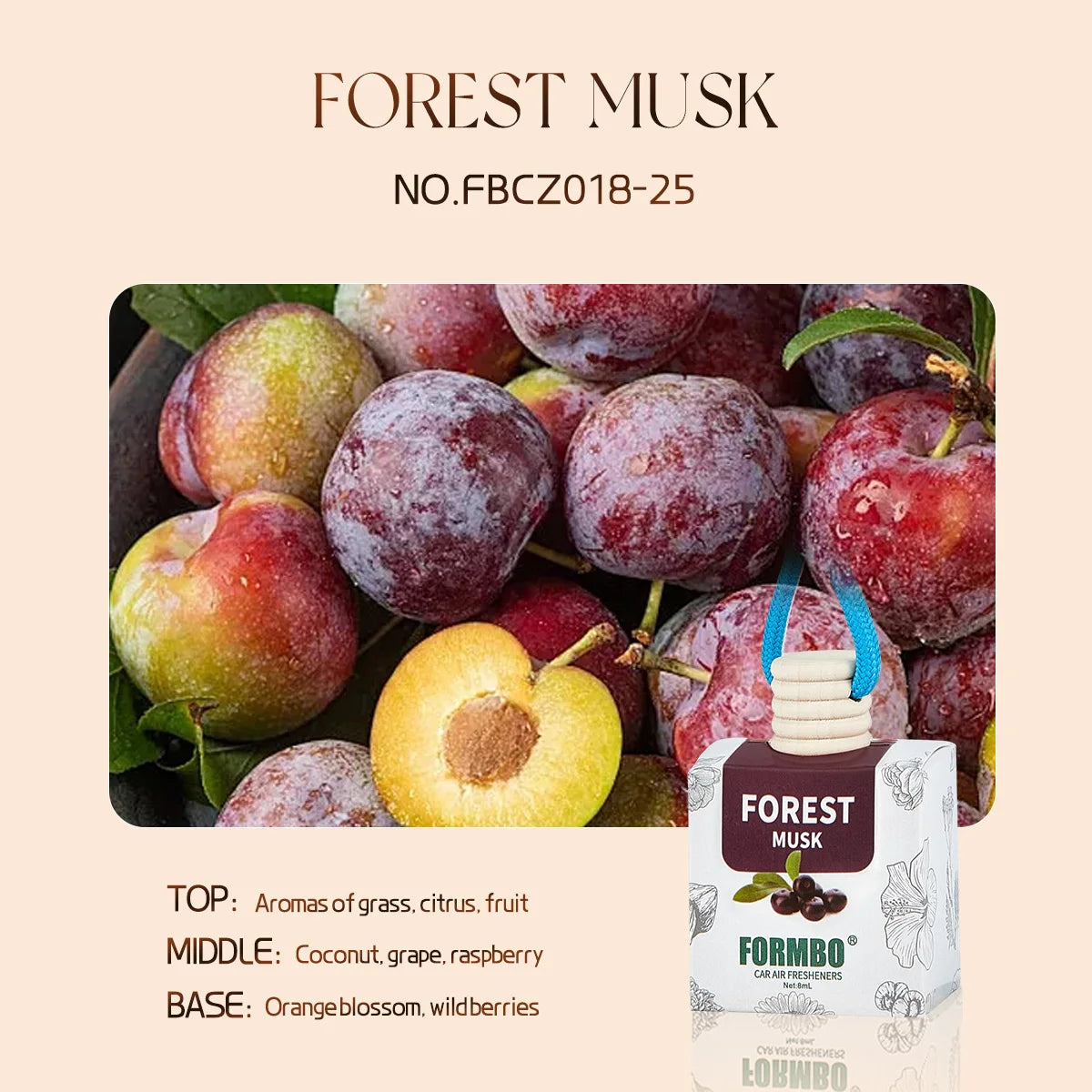 Essential Oil Car Air Freshener Lasting Fragrance Home Decoration Qme FOREST MUSK
