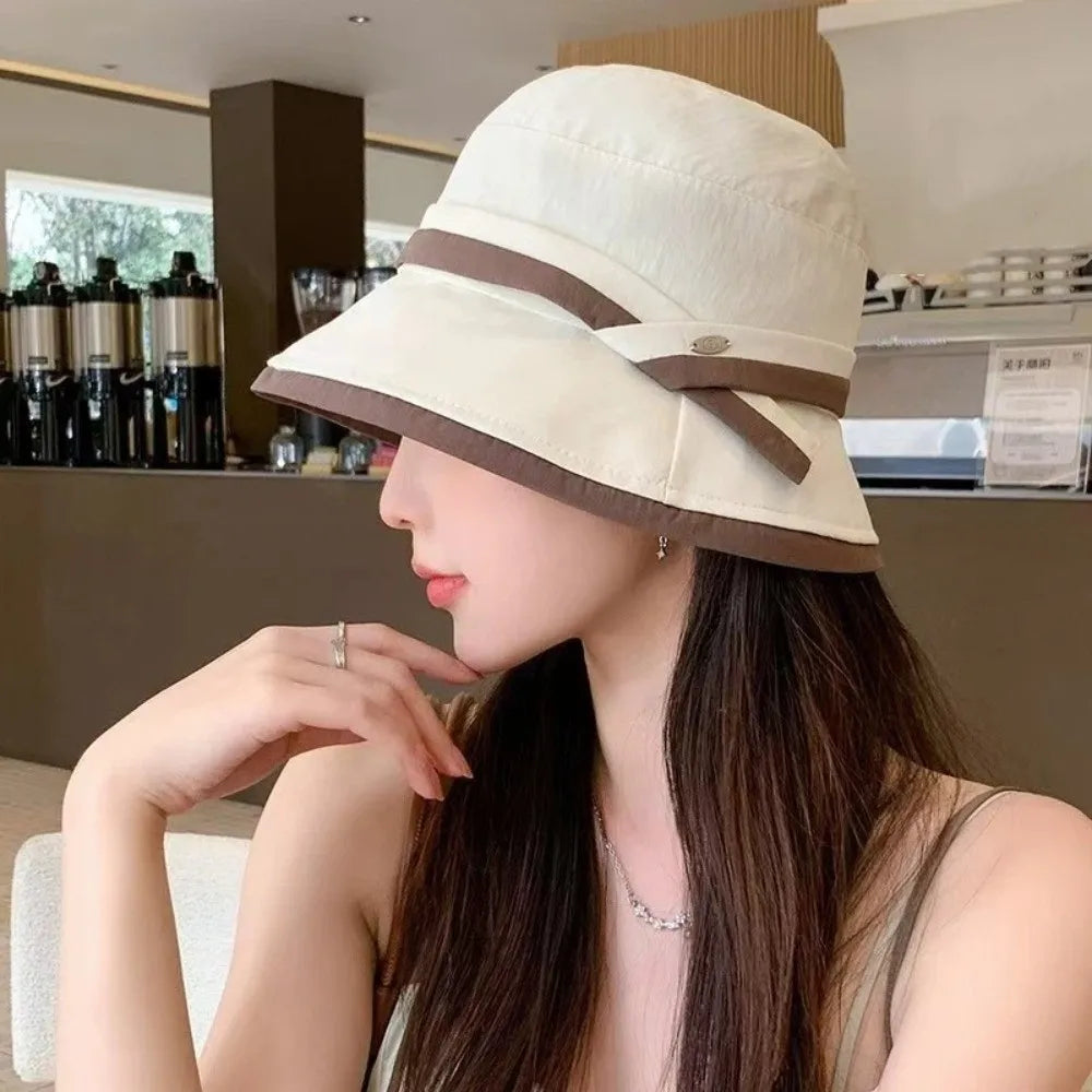 Fashion Wide Brim Face Covering Sun Hat Lightweight Foldable Bucket Caps Quick Drying Versatile Style Fisherman Hat Outdoor Qme