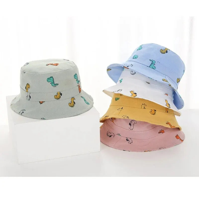 Cartoon Giraffe Print Baby Bucket Hat Children Casual Panama Cap Kids Foldable Camping Fishing Outdoor Sun Hats Fisherman Caps Qme