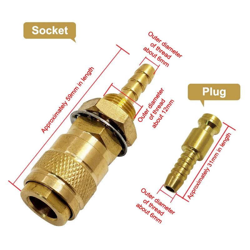 Cooled Gas Adapter Connector Clamp Welding Machine Quick Fitting Female Male Water MIG TIG Welding Torch Tools Welder. Qme A1