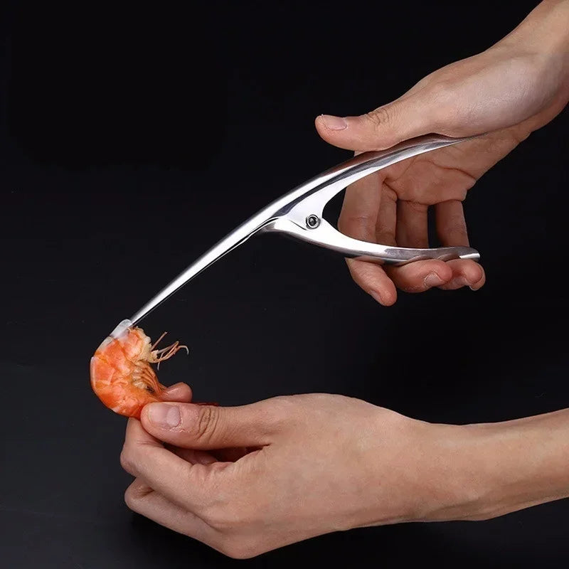 Stainless Steel Shrimp Peeler Prawn Fishing Knife Lobster Sheller Qme