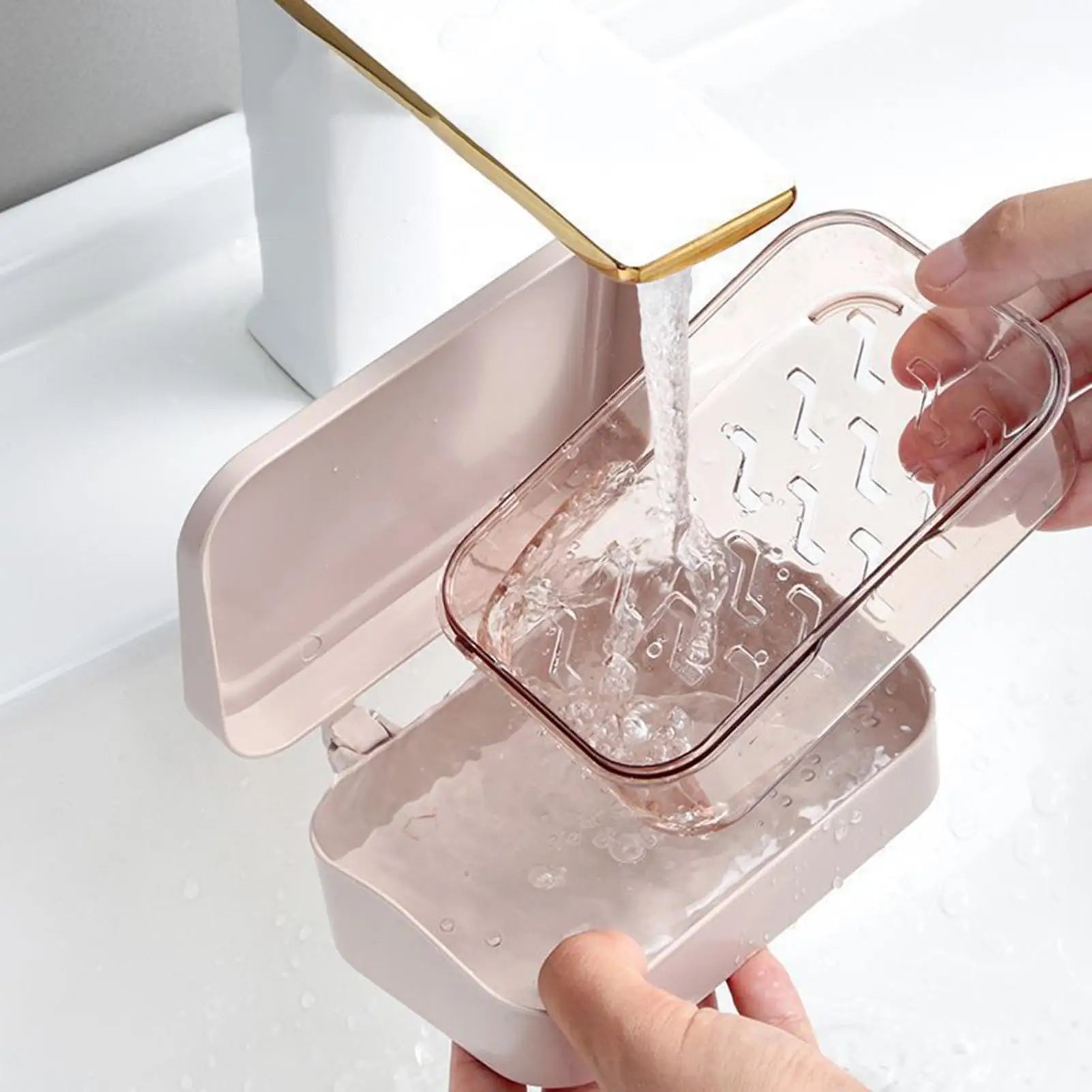 Soap Dish with Lid Soap Dish with Drainage Tray Dustproof Container with Lid for Kitchen Shower Bathroom Camping Sink Bathtub Qme