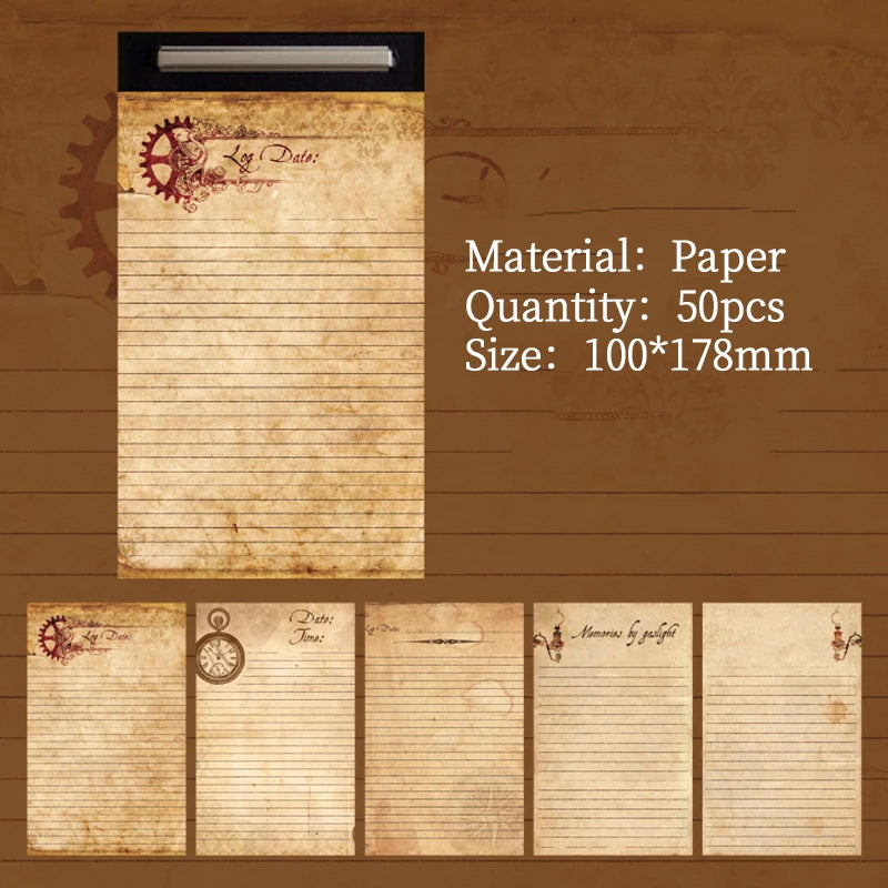 50 pcs/lot Vintage INS Material paper Decorative Diy Background paper hand made Diary Album Stationery Supplies Qme D