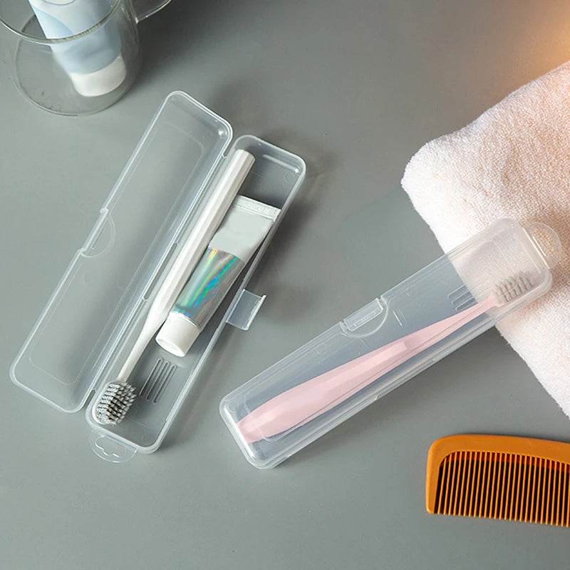 Portable Travel Toothbrush Holder Toothpaste Storage Transparent Case Qme