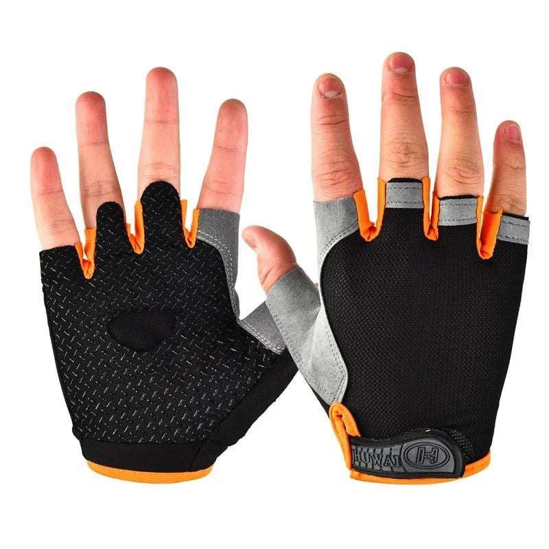 Half Finger Outdoor Cycling Anti Slip Sweat Men Women Gloves Qme