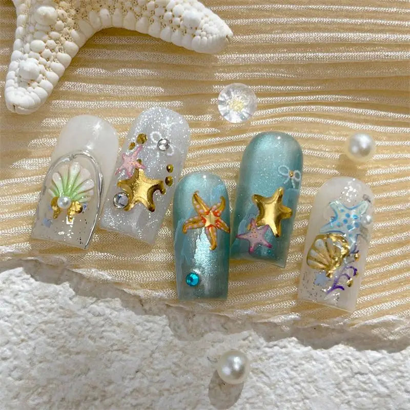 Summer 3D Beach Ocean Nail Art Stickers Shell Starfish Sticker Clams Qme