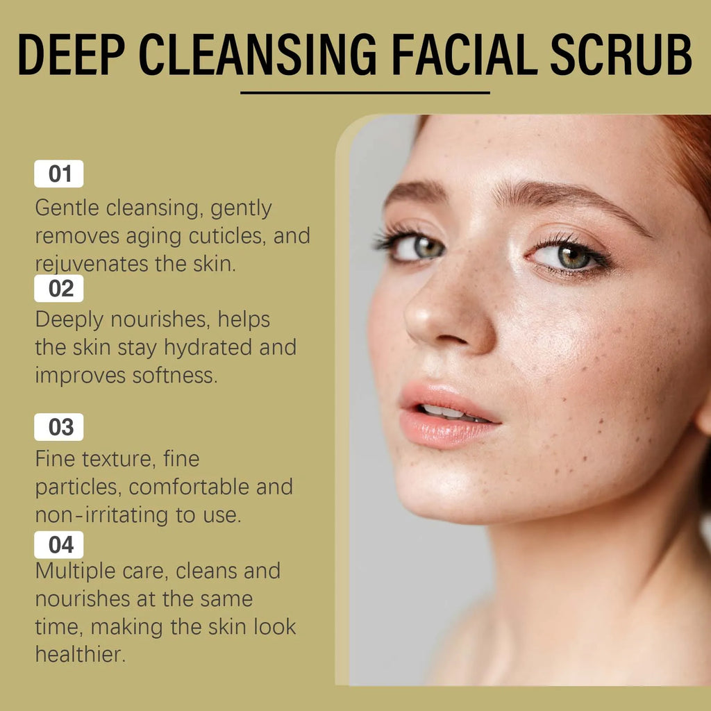 Deep Cleansing Facial Scrub Exfoliating Facial Cleansing & Pore Refining Removal Dead Skin Oil Control Smooth Hydrated Skin Qme