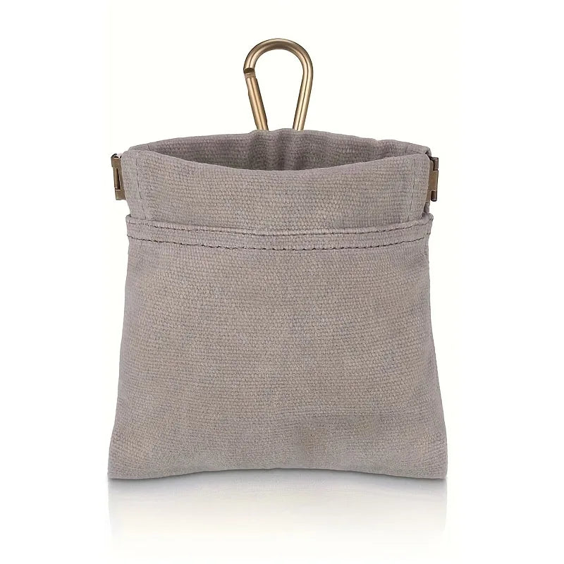 Pet waterproof canvas outdoor walking snack bag, used for pet dog outdoor training snack bag waist hanging bag Qme GRAY
