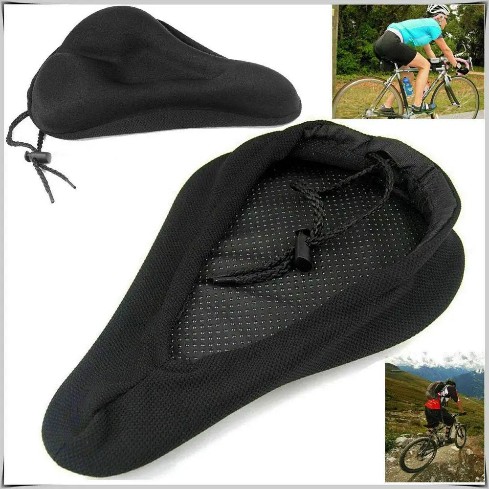 Large Bike Seat Cushion (11x 7 in) with Water&Dust Resistant CoverWide Gel Soft Pad Most Comfortable Bicycle Saddle Cover Qme