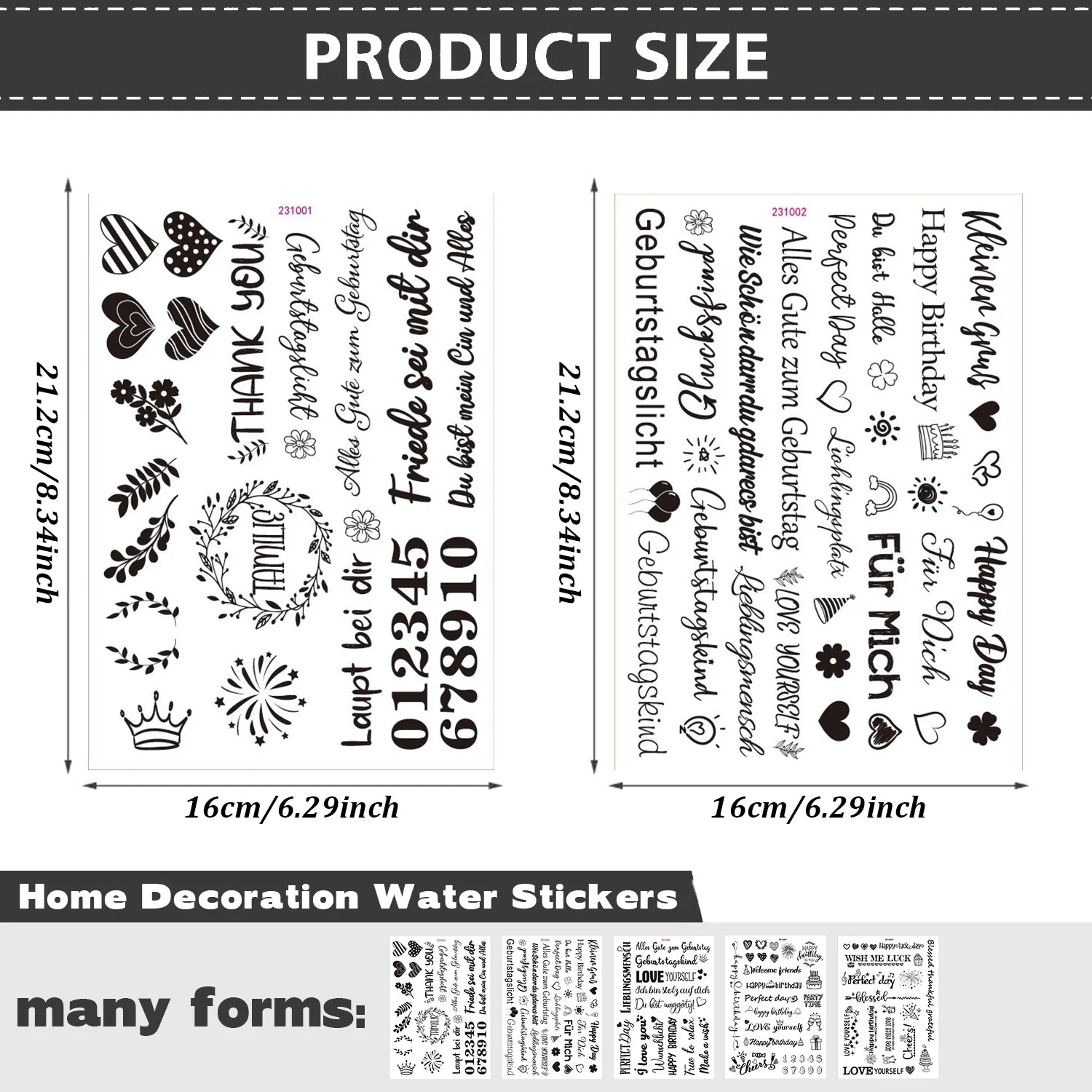 Happy Birthday Candle Stickers Self Adhesive Water Transfer Sticker Candle Cups Tattoo Diy Birthday Candle Decoration Kit Qme