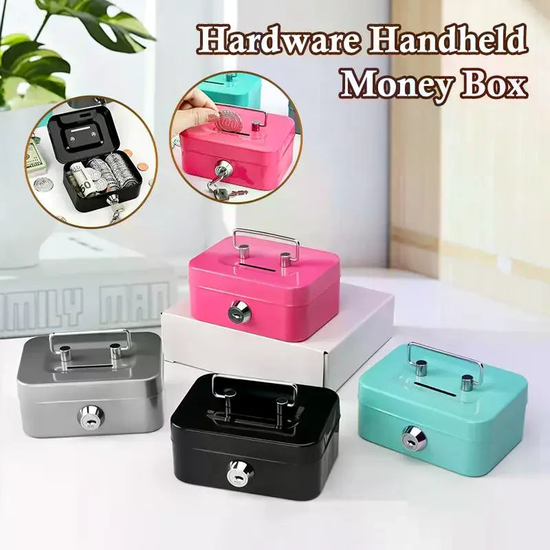 Newly Designed Portable Piggy Bank Compact Easy Carry Key Holder Lock Qme