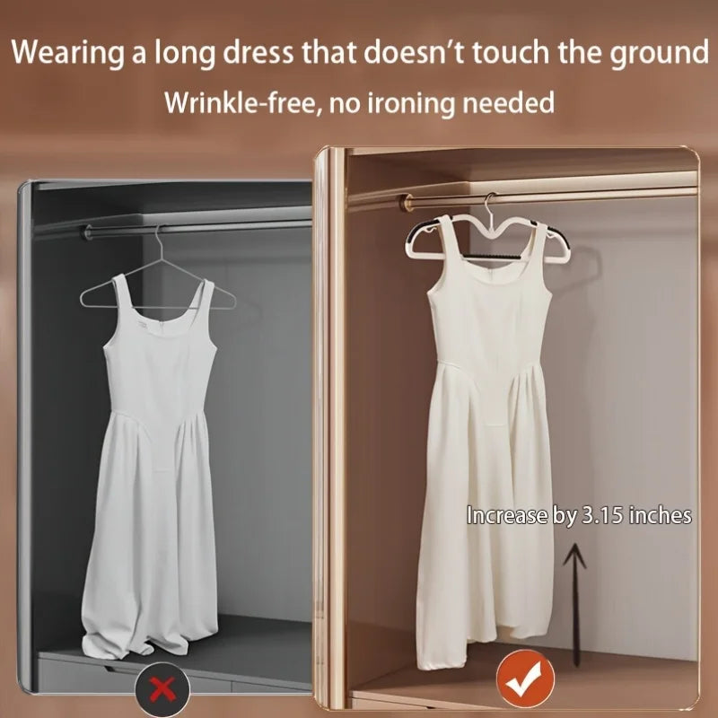 Non-Slip Clothes Hangers - Plastic Anti-Slip Hangers with Shoulder Grooves Space Saving Qme