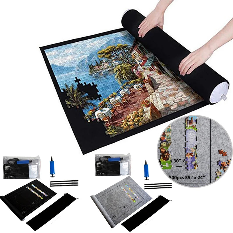 Puzzles Pad Jigsaw Roll Felt Mat Playmat Puzzles Blanket For Up To 1500 Pcs Puzzle Accessories New Portable Mat (Only Mat) Qme