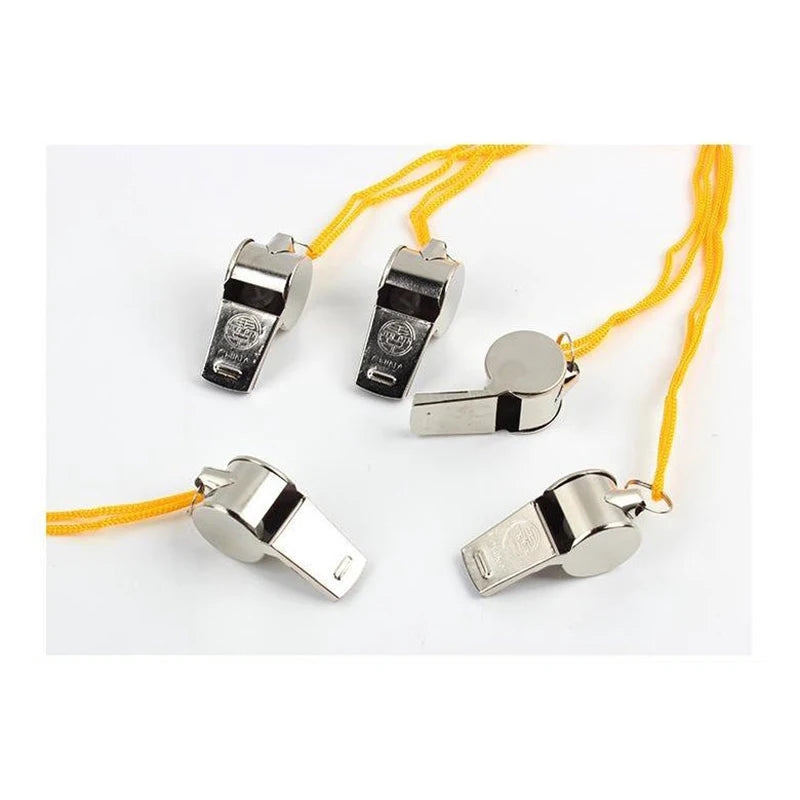 Loud Metal Whistle Team Sport Rope Strong Compact Wear Resistant Qme