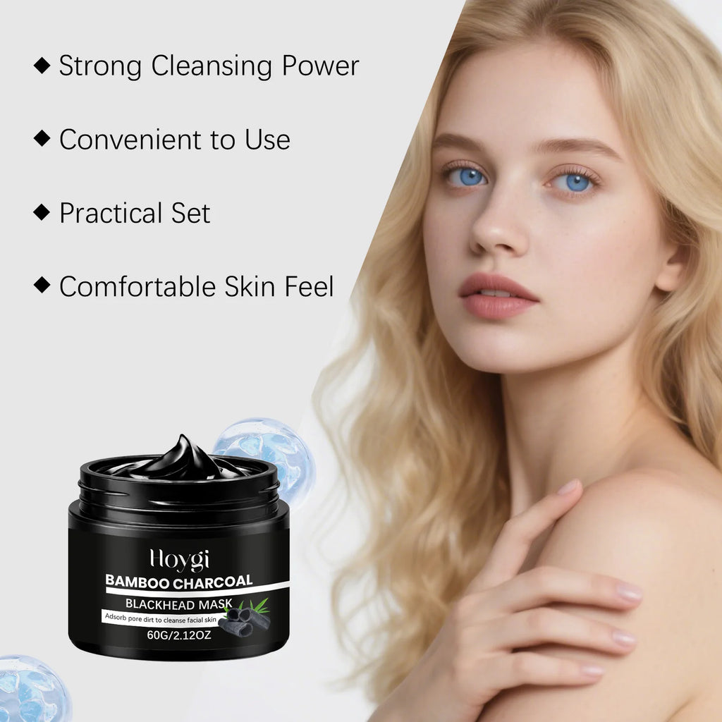 Bamboo Charcoal Blackhead Mask Peel Off Pore Cleansing Nose Mask for Deep Dirt Oil Removal Blackhead Cleansing Skincare Qme