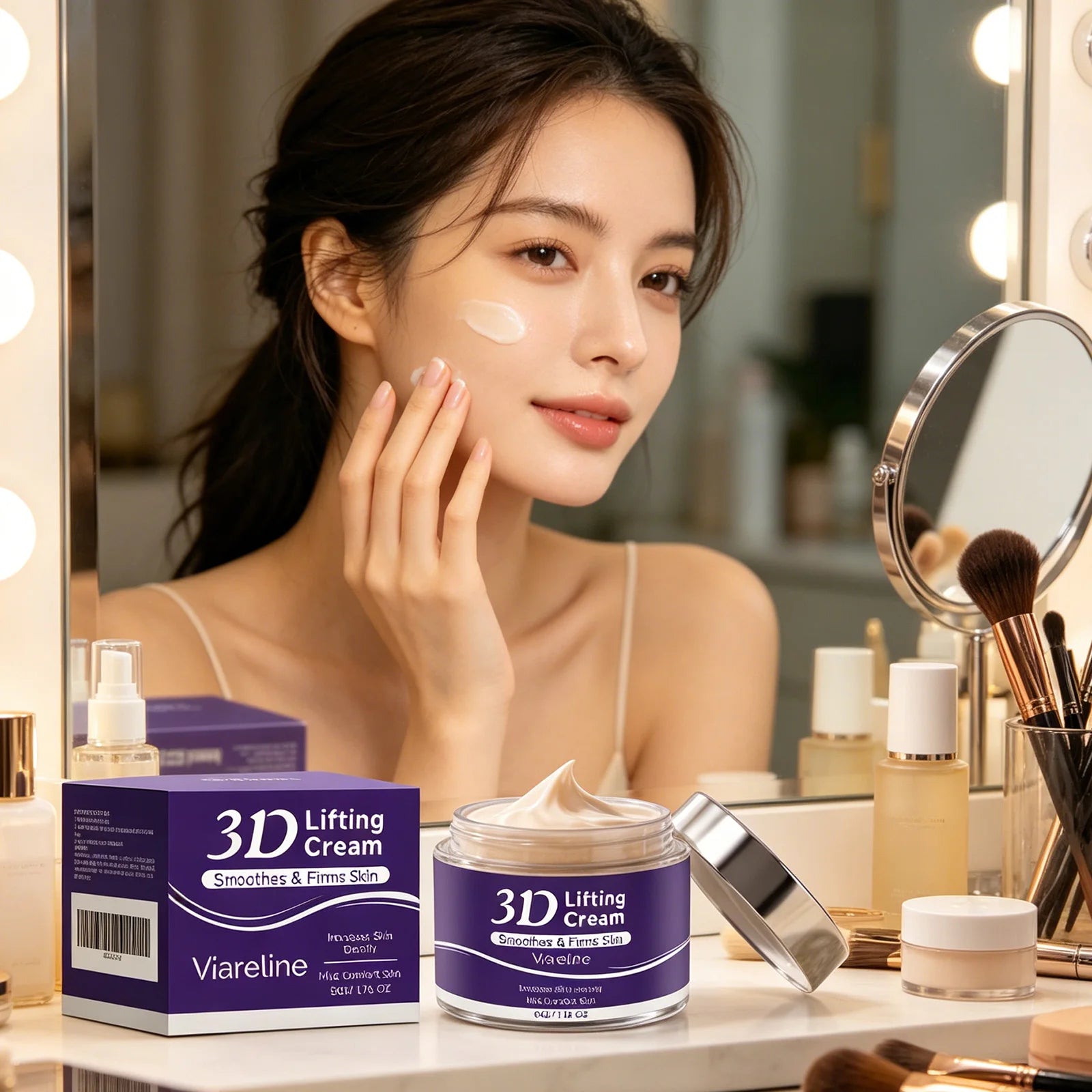 Viareline 3D Lifting Cream Improve Sagging Firms Skin Radiance Boost Deep Hydration Skin Care Product Hyaluronic Acid Face Cream Qme