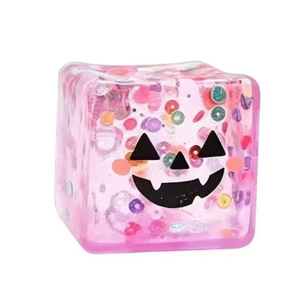 Halloween Ice Cube Squishy Toy Slow Rising Maltose Sensory Fidget Qme pumpkin