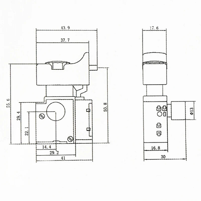 Fa2-6/1bek 6a 250v lock on power tool electric drill speed trigger switch botton. Qme 1PC
