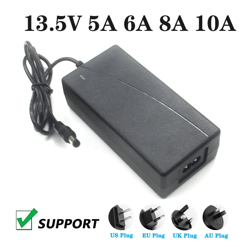 Power Adapter 13.5V 2A 3A 4A 5A 6A 8A 10A Optical Fiber Fusion Splicer Speaker Audio DC 5.5*2.1MM Regulated Power Cord Qme EU PLUG 13.5V 8A