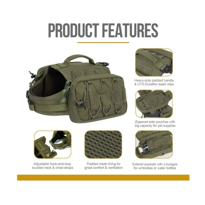 Nylon Dog Tactical Strap Medium Large Outdoor Training Vest Qme