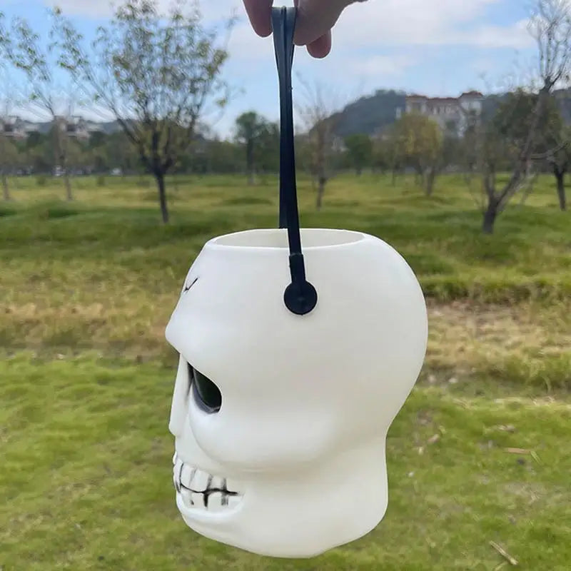 Ghost Skull Candy Jars Halloween Skeleton Storage Bucket Decorations Qme