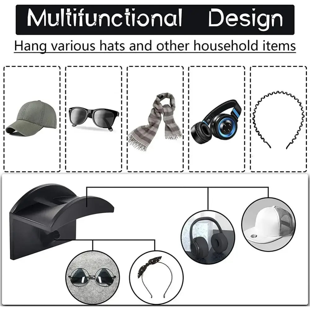 2/4/8/10Pcs Portable Cap Holder Rack No Drilling Design Baseball Hat Storage Case for Daily Cap Arrangement & Collection Qme