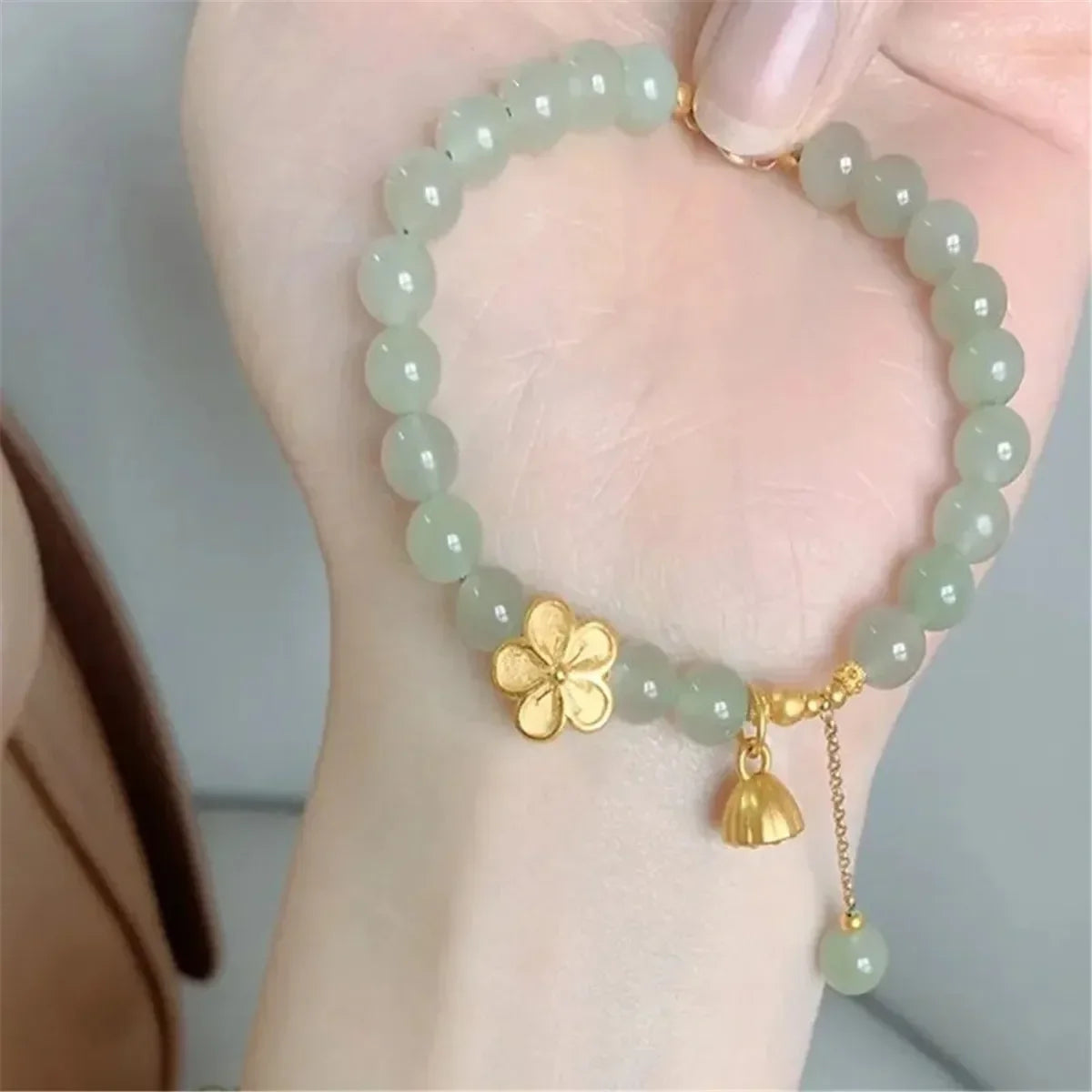 Fashion Creative Lucky Natural Hotan Jade Bracelet Vintage Light Luxury Handmade Jewelry Bracelet Chinese Style Jewelry Gift Qme 10