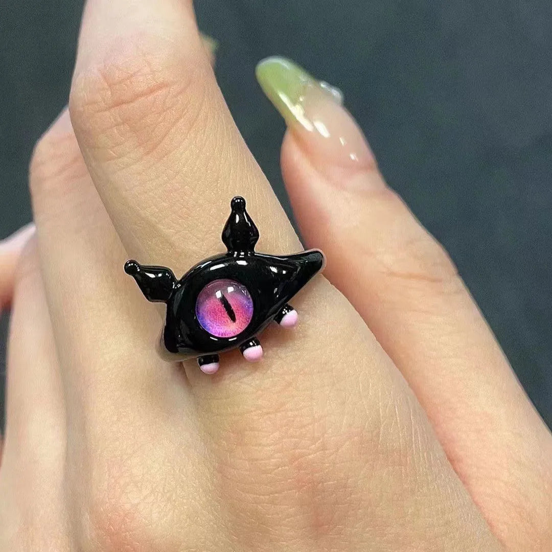 Funny Big eye little Monster Open Rings Women Cartoon Cute Cat Resin Finger Ring Y2K Fashion Couple Friends Jewelry Gifts Qme 8 China Mainland resizable