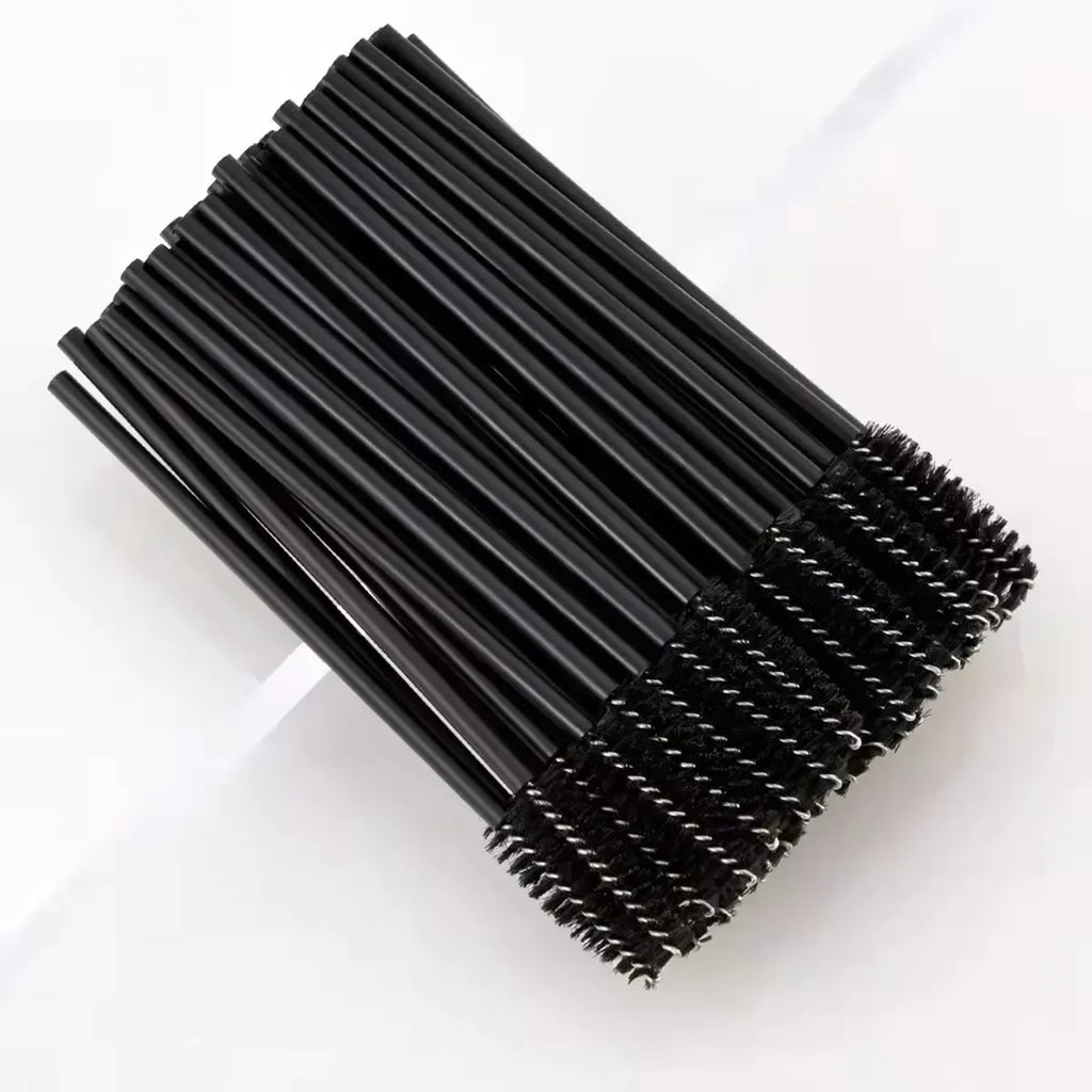 50/500pcs Disposable Eyebrow Eyelash Brushes Wands Eyelash Spoolies Applicator for Eyelash Extension Makeup Tool Wholesale Qme 50PCS Black