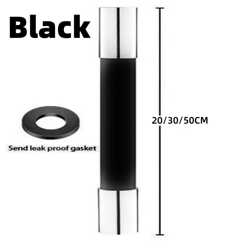 20/30/50cm Silicone Faucet Extender Bendable Kitch Bathroom Balcony Faucet Extension Tube Universal Anti-splash Home Accessories Qme Black 20cm